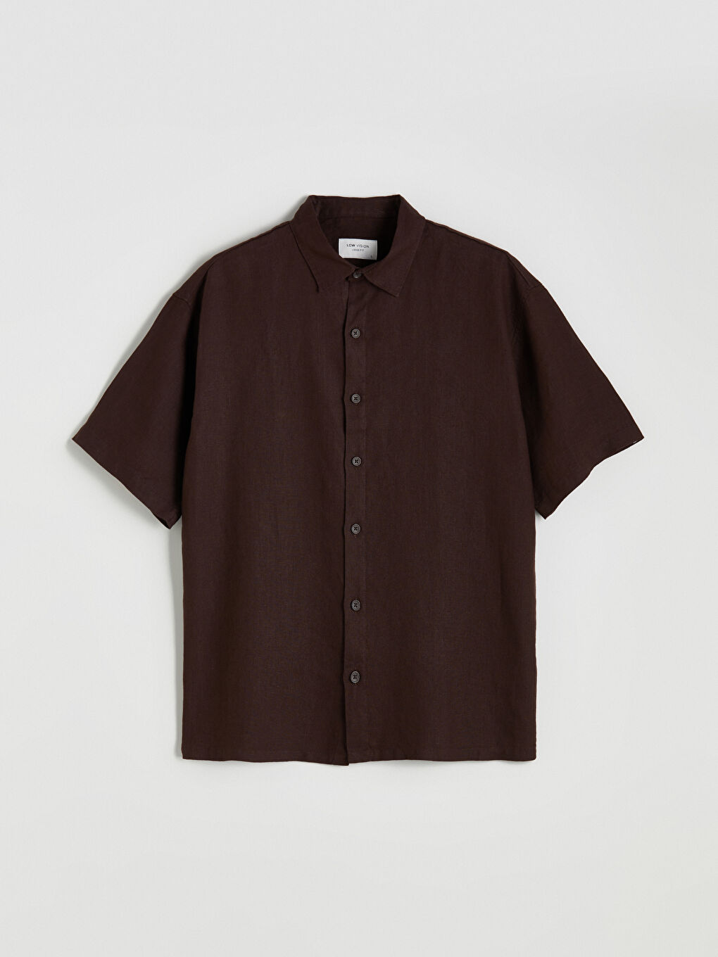 Mürdüm Regular Fit Kısa Kollu %100 Keten Erkek Gömlek-4