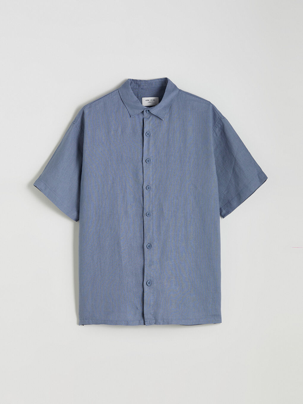 Mavi Regular Fit Kısa Kollu %100 Keten Erkek Gömlek-4