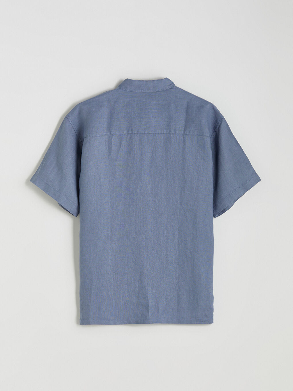 Mavi Regular Fit Kısa Kollu %100 Keten Erkek Gömlek-5
