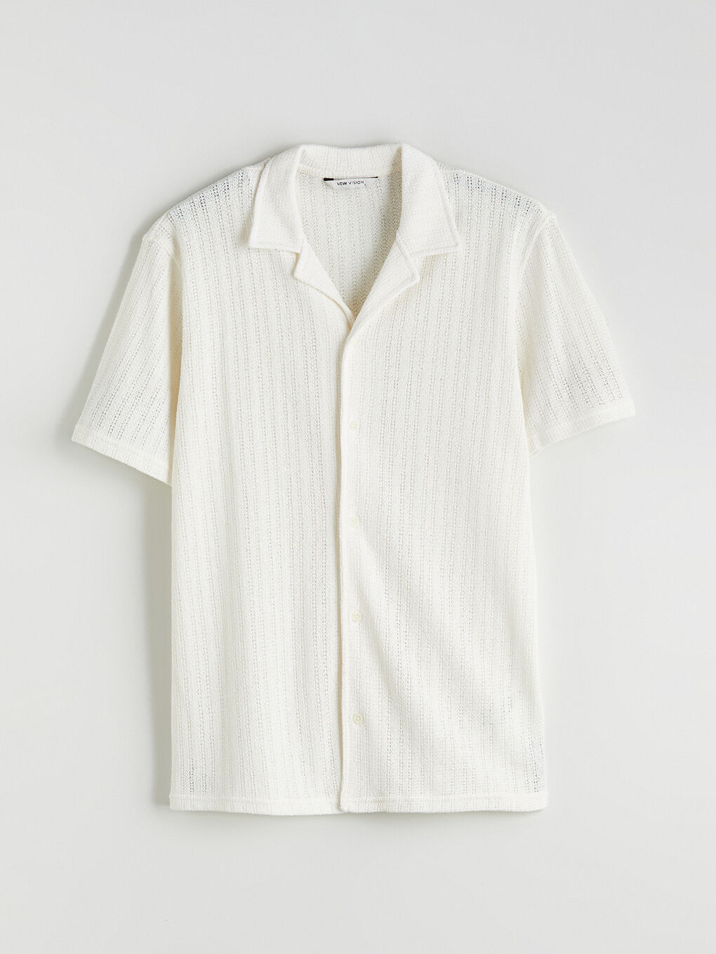Ekru Regular Fit Resort Yaka Kısa Kollu Erkek Gömlek-8