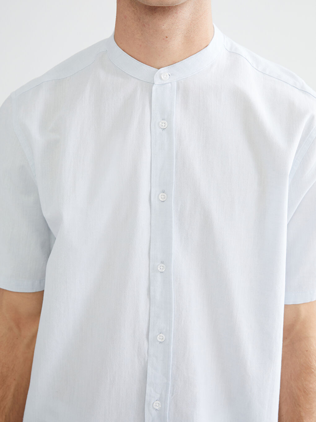 Mavi Regular Fit Kısa Kollu Keten Karışımlı Erkek Gömlek-4