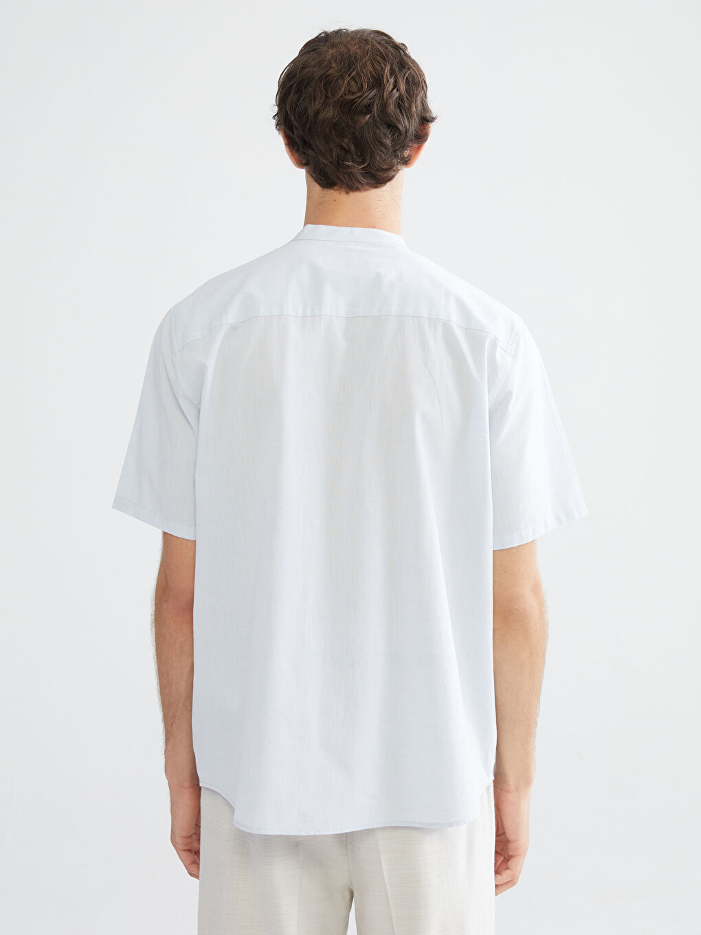 Mavi Regular Fit Kısa Kollu Keten Karışımlı Erkek Gömlek-6