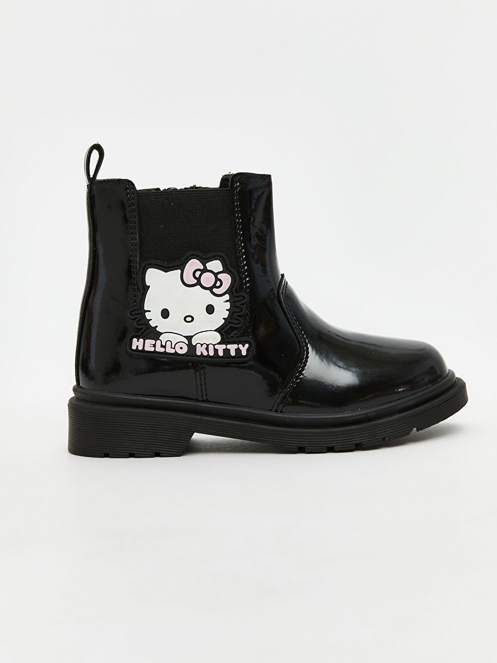 Siyah Hello Kitty Baskılı Kız Bebek Yağmur Botu-1