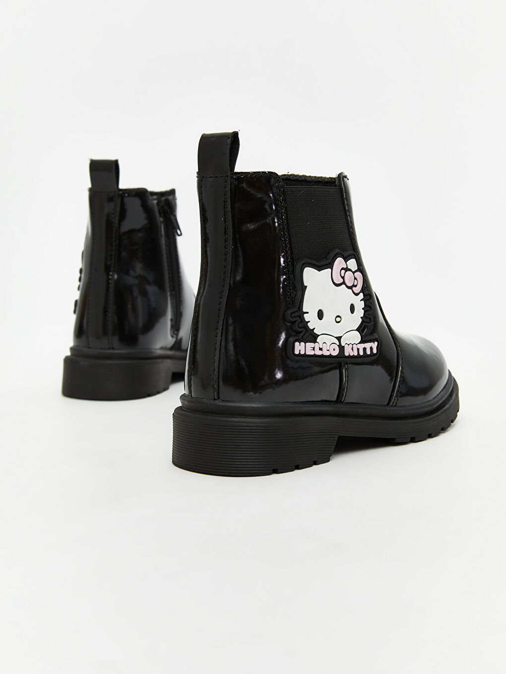 Siyah Hello Kitty Baskılı Kız Bebek Yağmur Botu-4