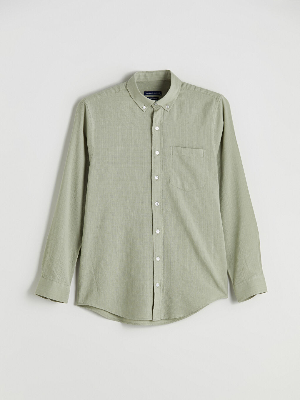 Yeşil Regular Fit Uzun Kollu Armürlü Erkek Gömlek-4