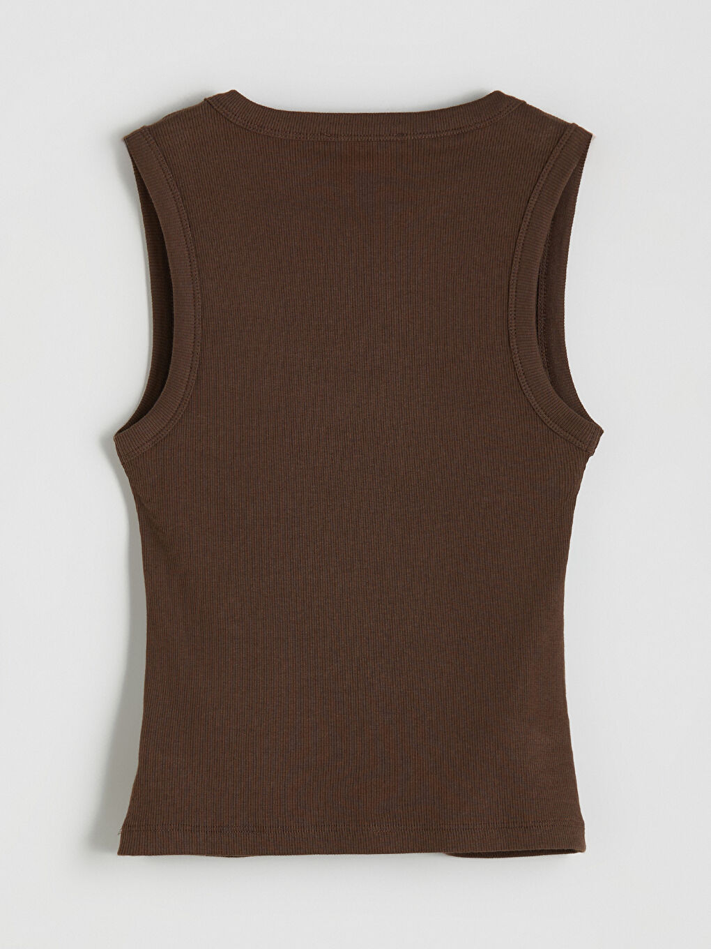 Kahverengi V Yaka Fitilli Kadın Atlet-5