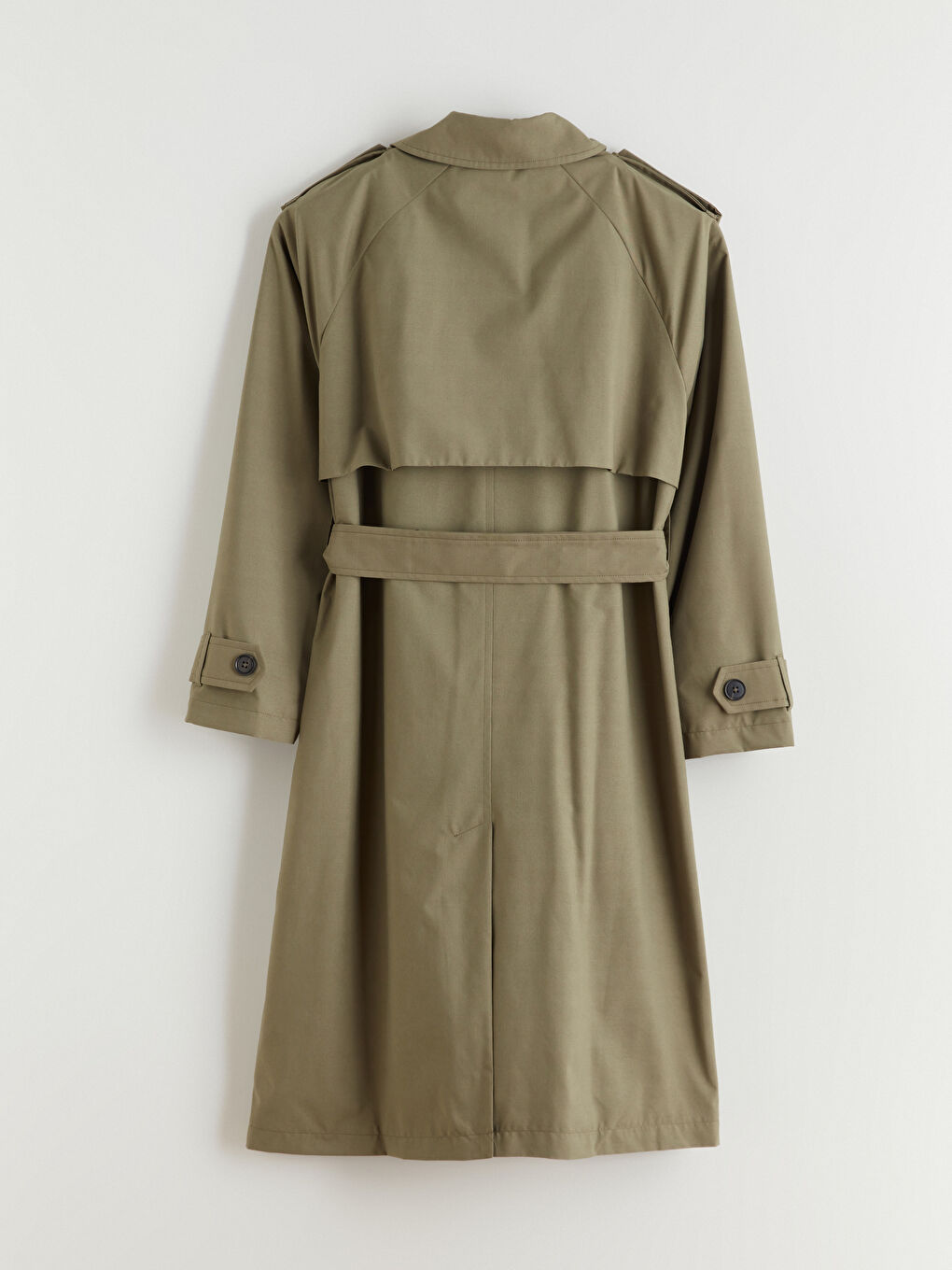 Haki Ceket Yaka Kadın Trençkot-7