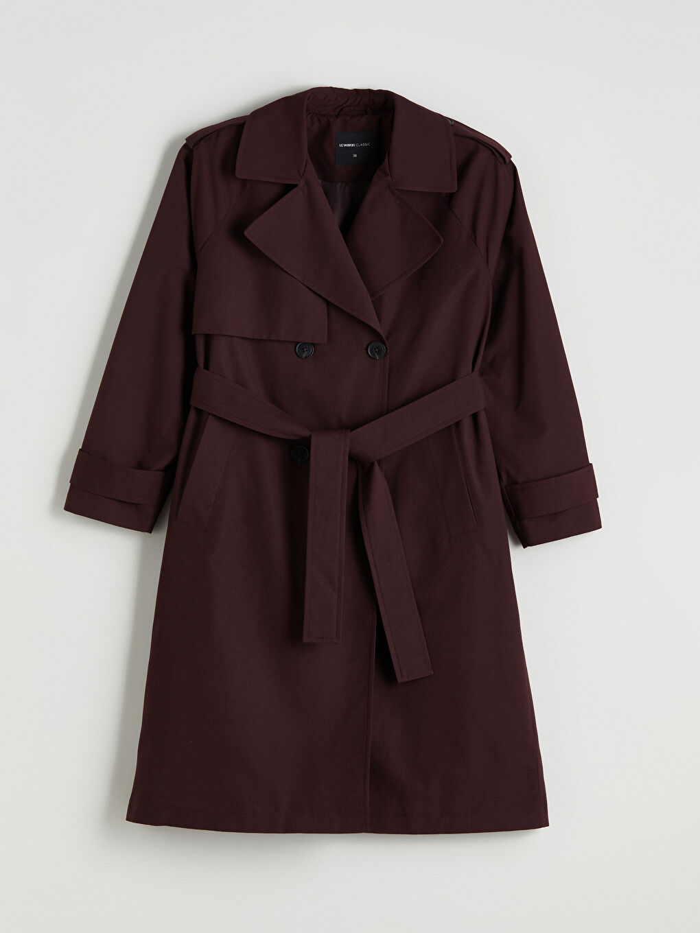 Mürdüm Ceket Yaka Kadın Trençkot-5