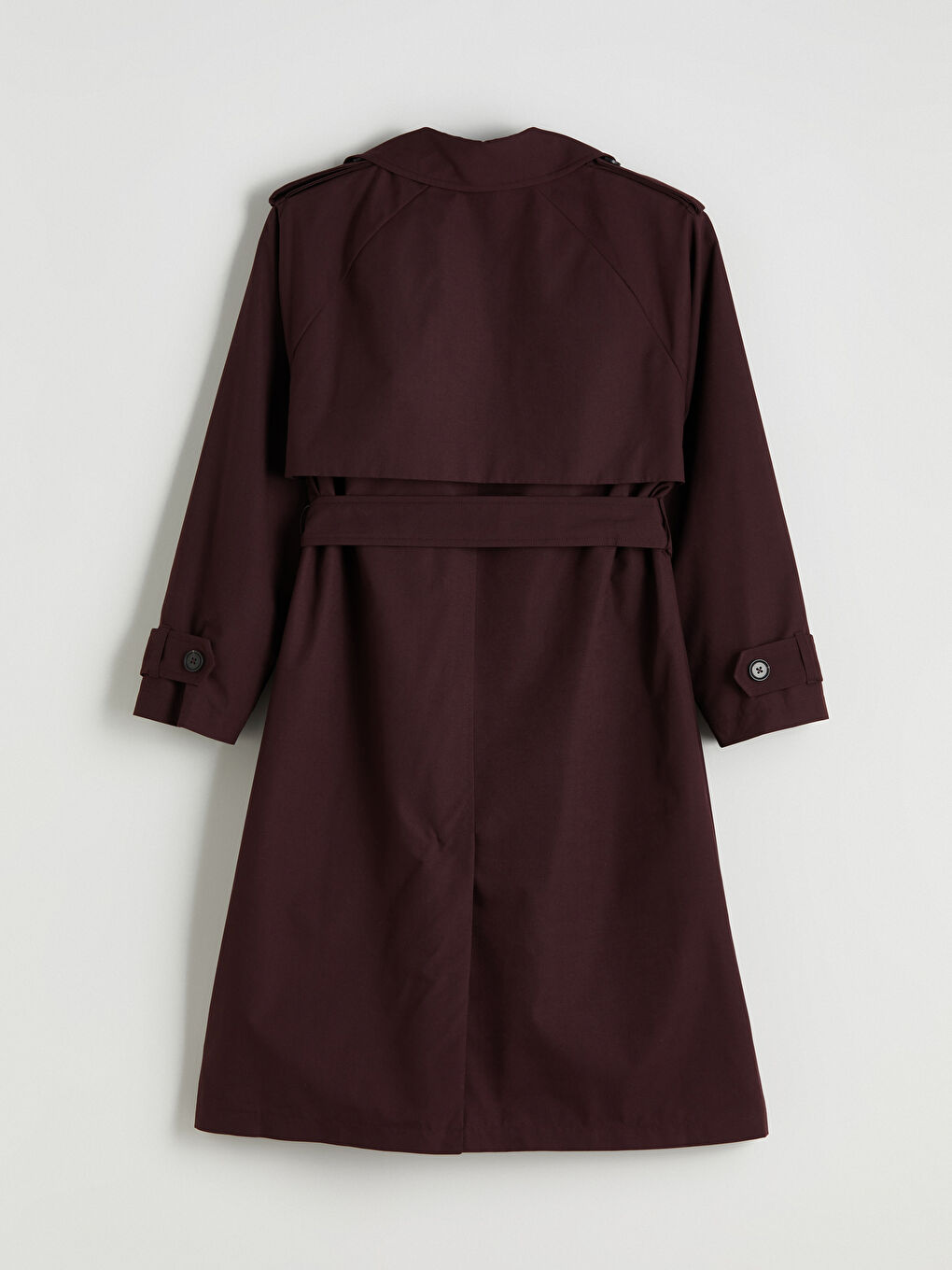 Mürdüm Ceket Yaka Kadın Trençkot-6