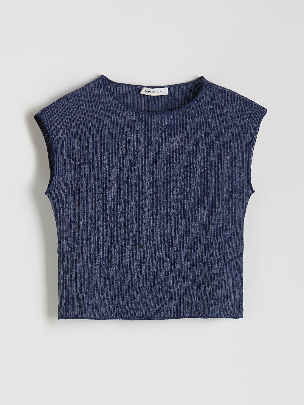 Crew Neck Textured Blouse-4