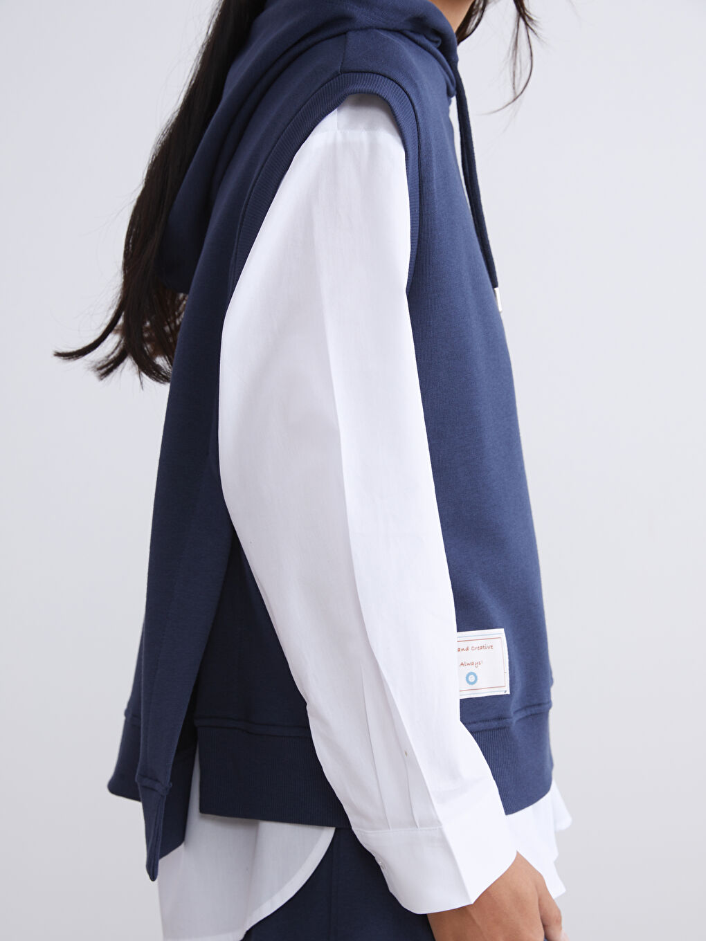 Lacivert Kapüşonlu Kadın Tunik-6