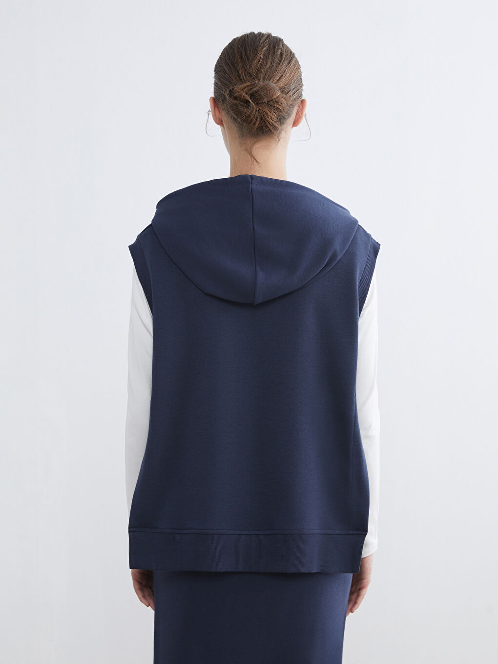 Lacivert Kapüşonlu Kadın Tunik-7