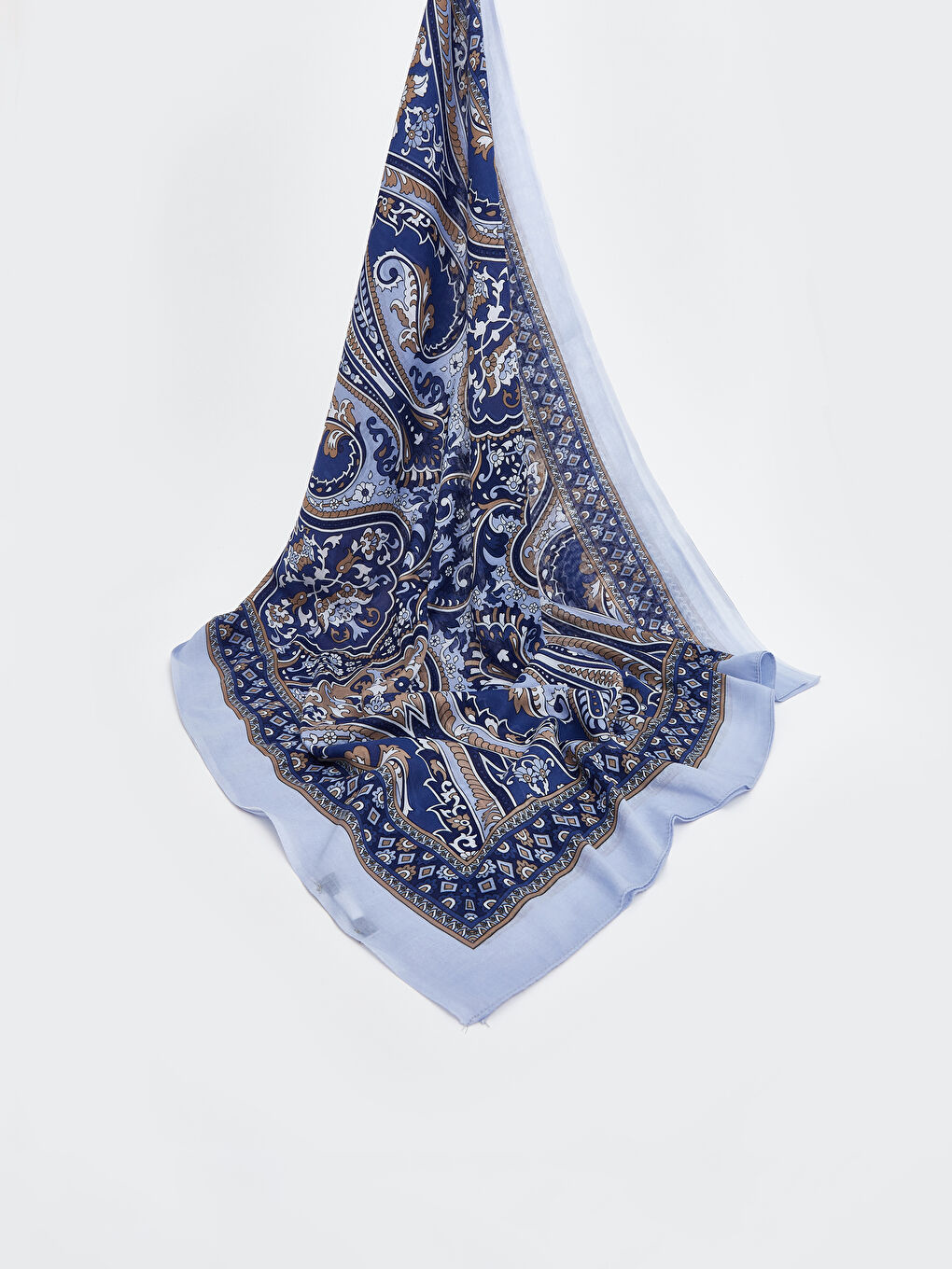 Bej Etnik Desenli Kadın Şal