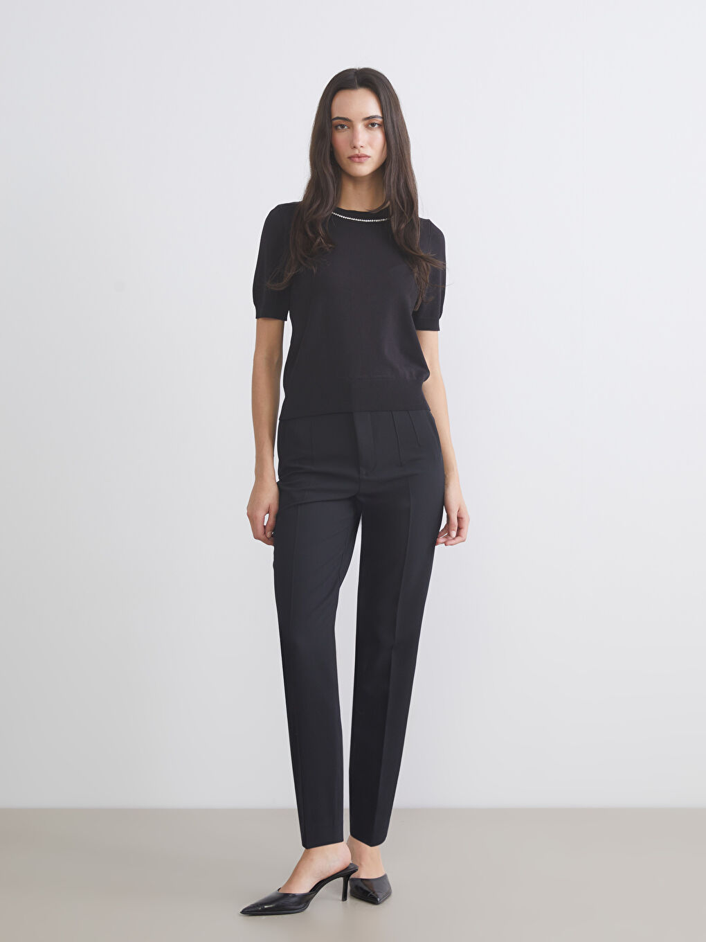 Siyah Havuç Kesim Kadın Pantolon