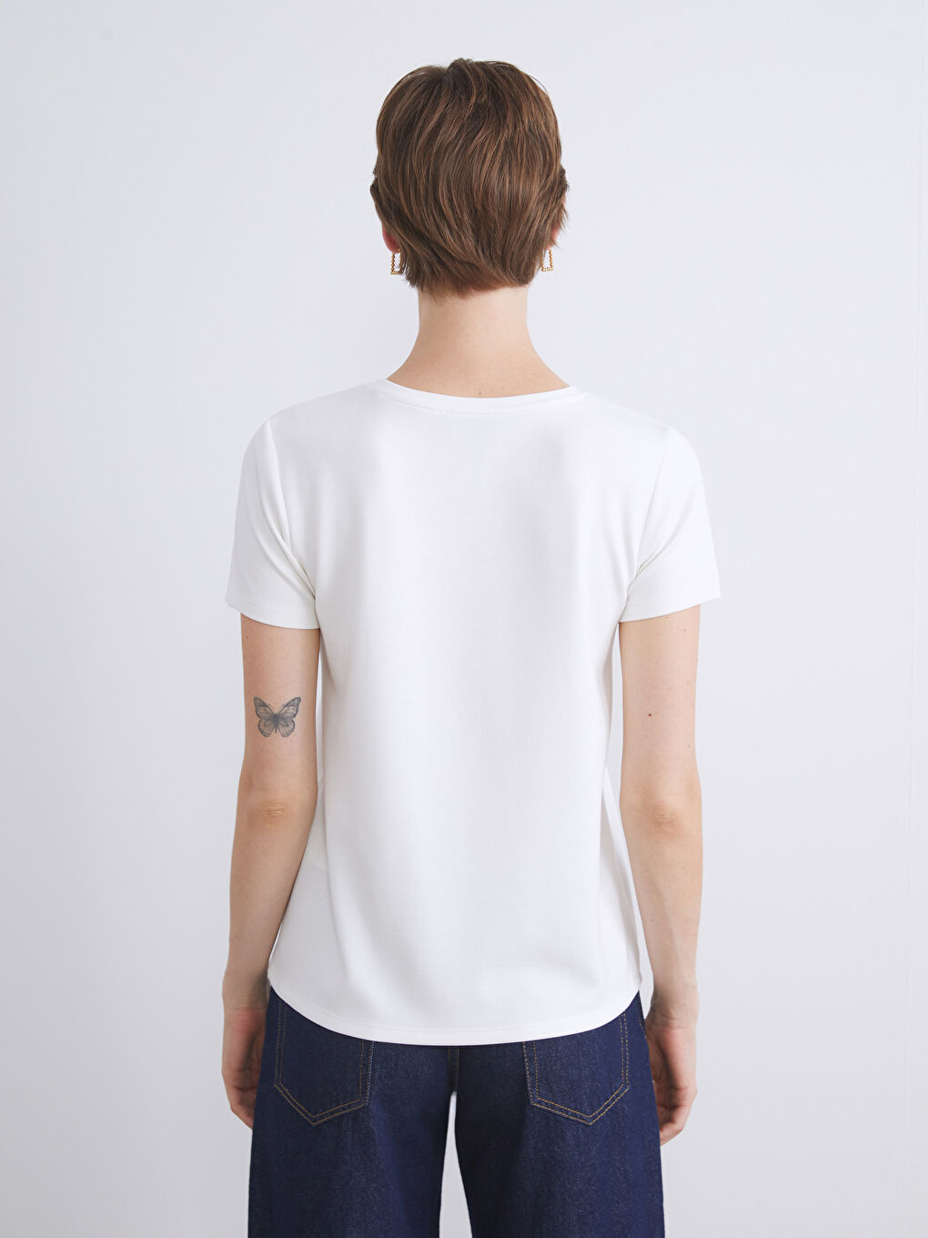 LCWAIKIKI Classic Crew Neck Embellished Women's T-Shirt -W5K558Z8-R9J
