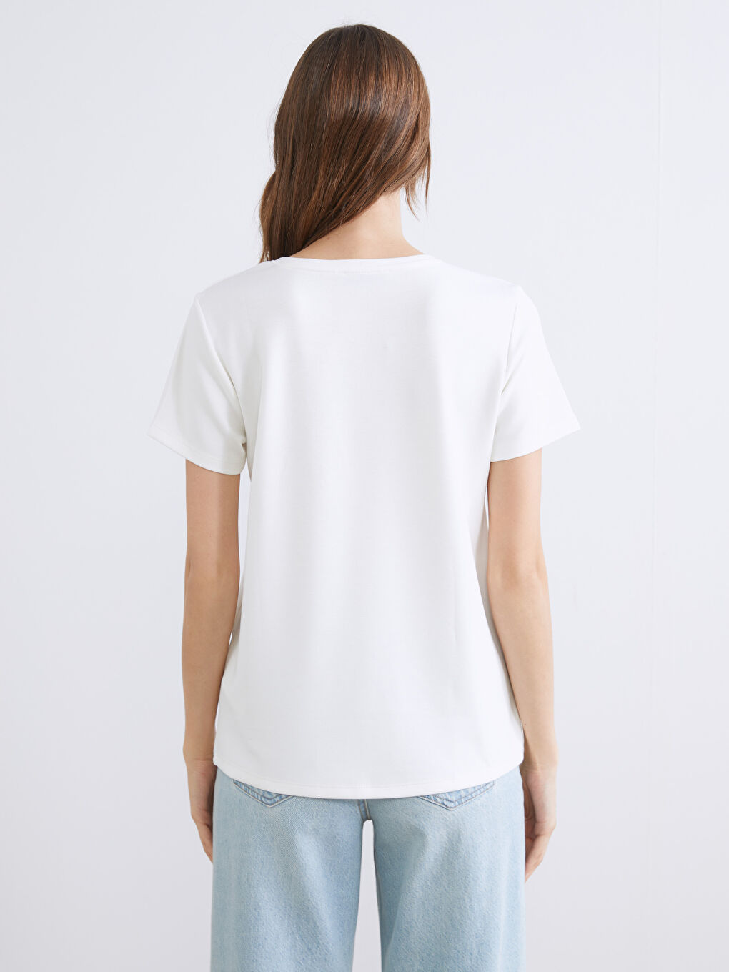 Crew Neck Embellished Women's T-Shirt-6