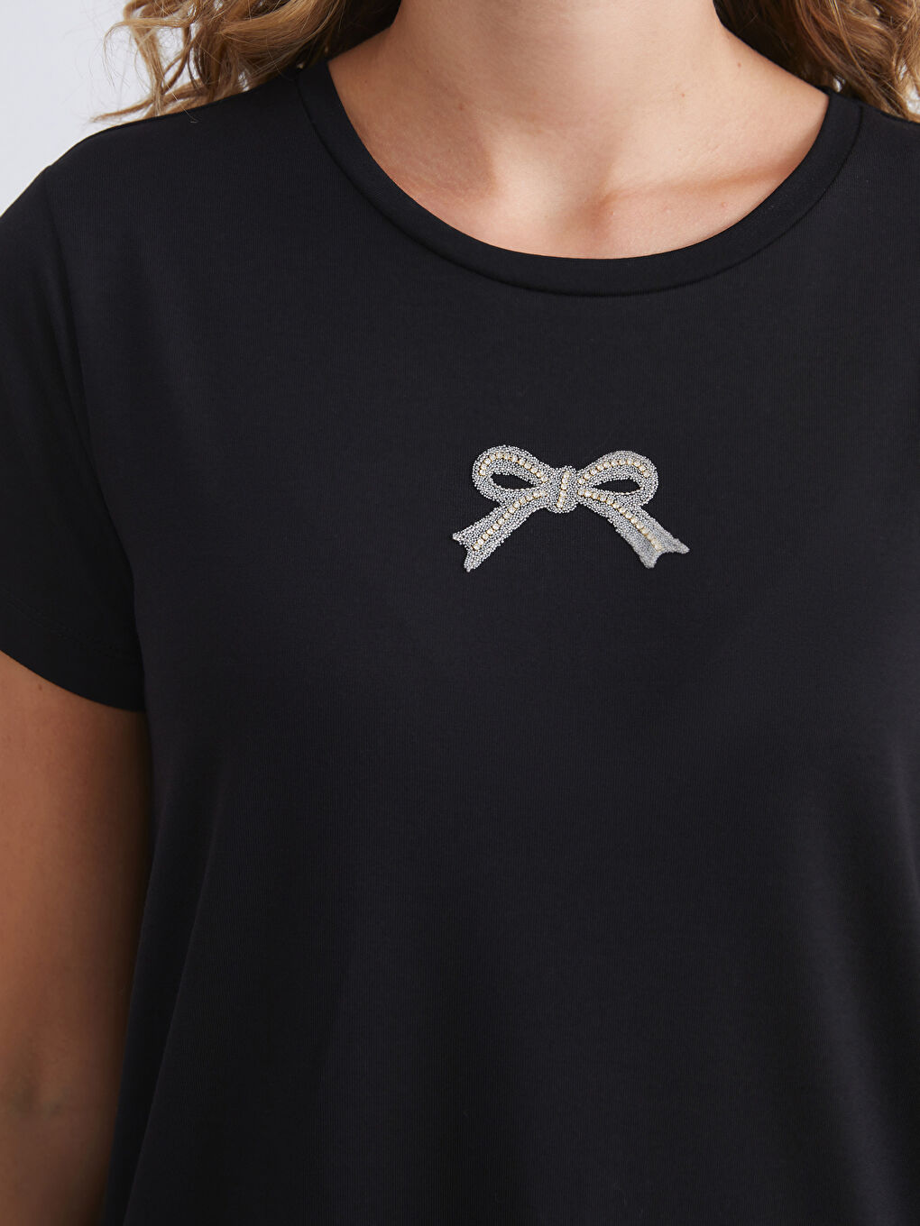 LCWAIKIKI Classic Woman BLACK T-Shirt -W5K562Z8-CVL