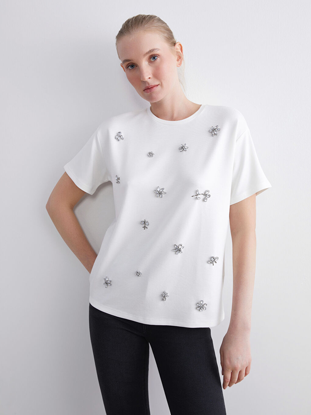 Woman ECRU T-Shirt-3