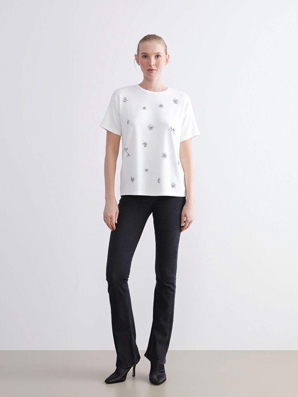 Woman ECRU T-Shirt-5