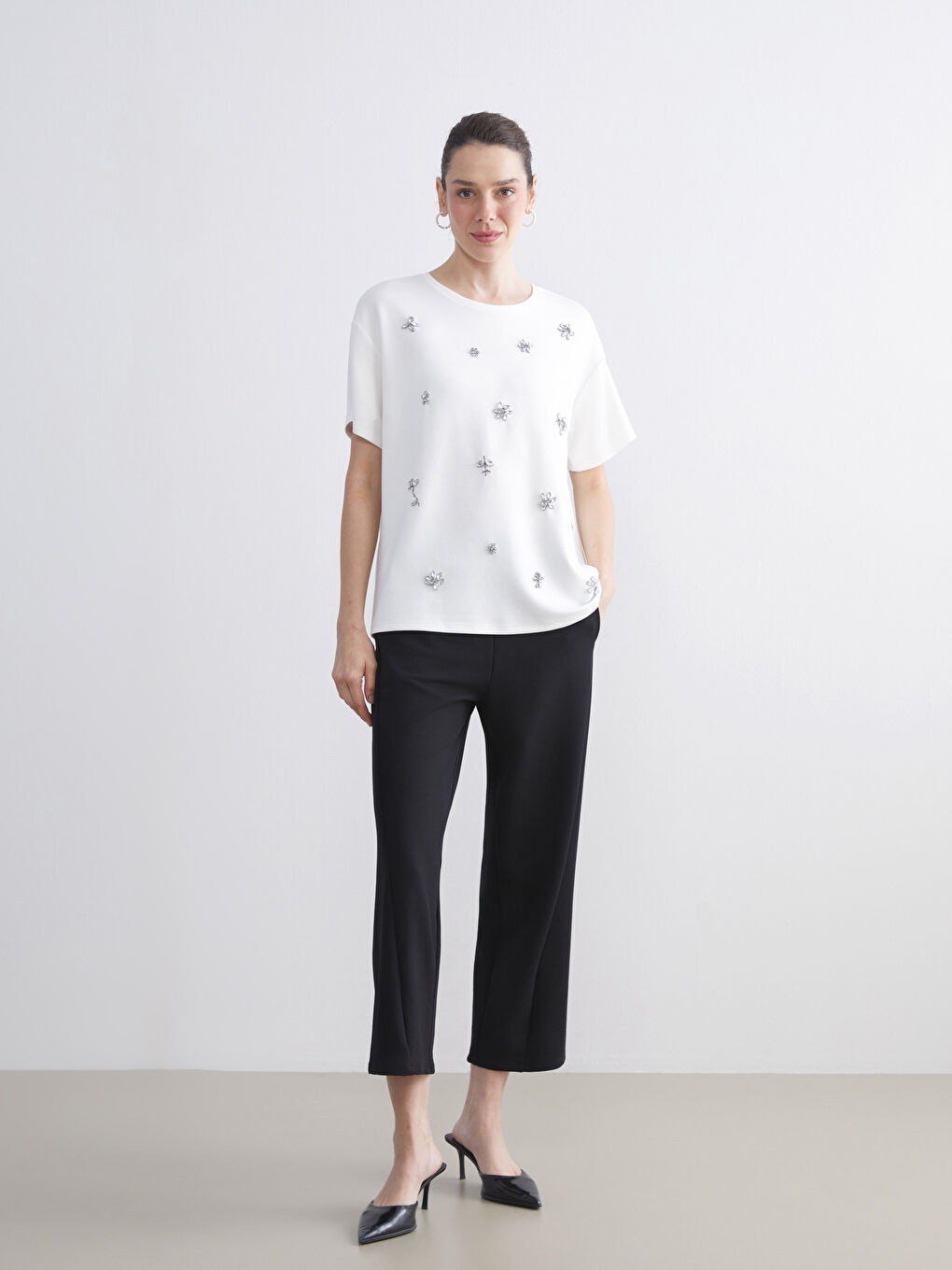 Woman ECRU T-Shirt-2