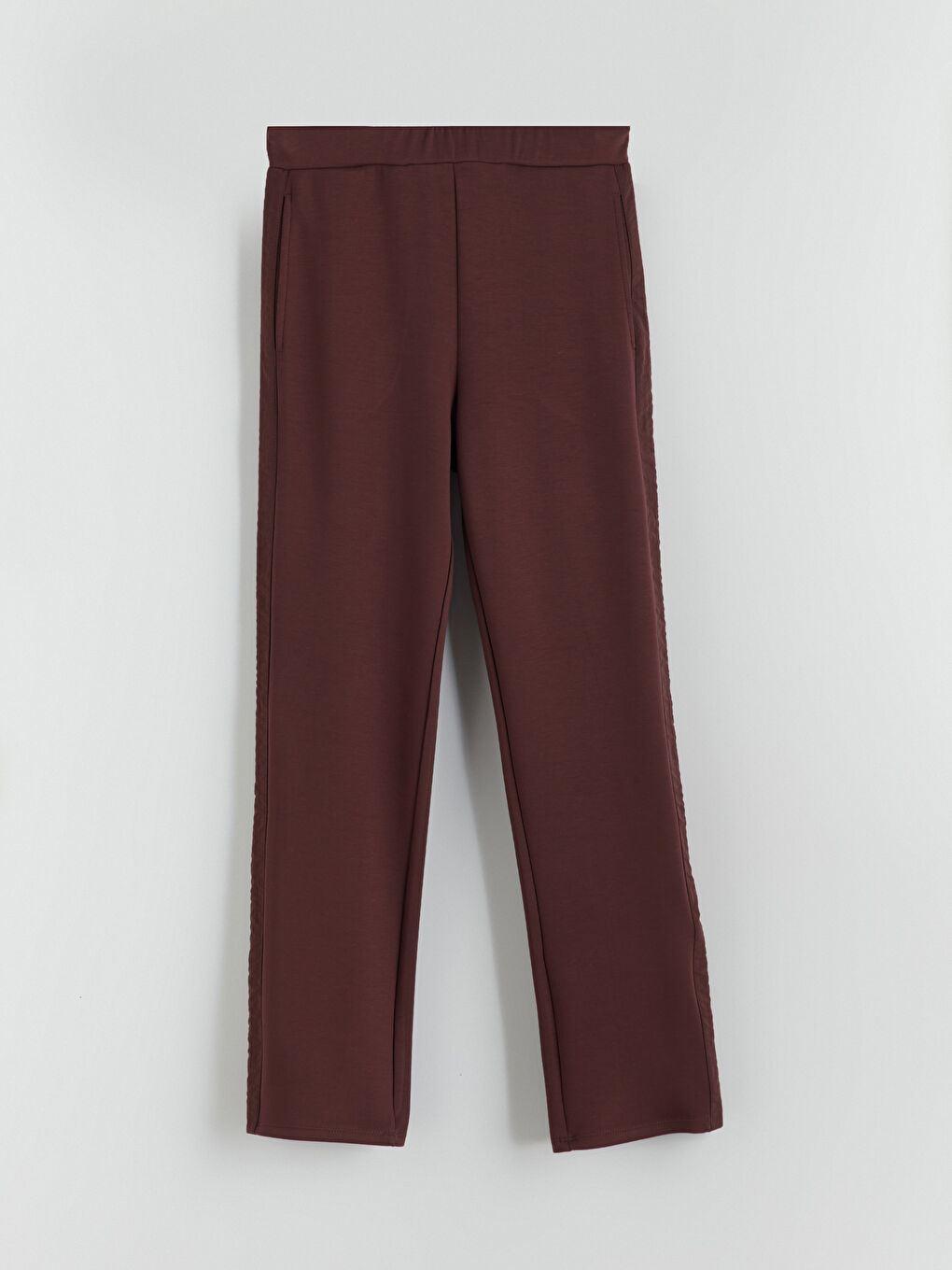 Kahverengi Beli Lastikli Kadın Eşofman Altı-6