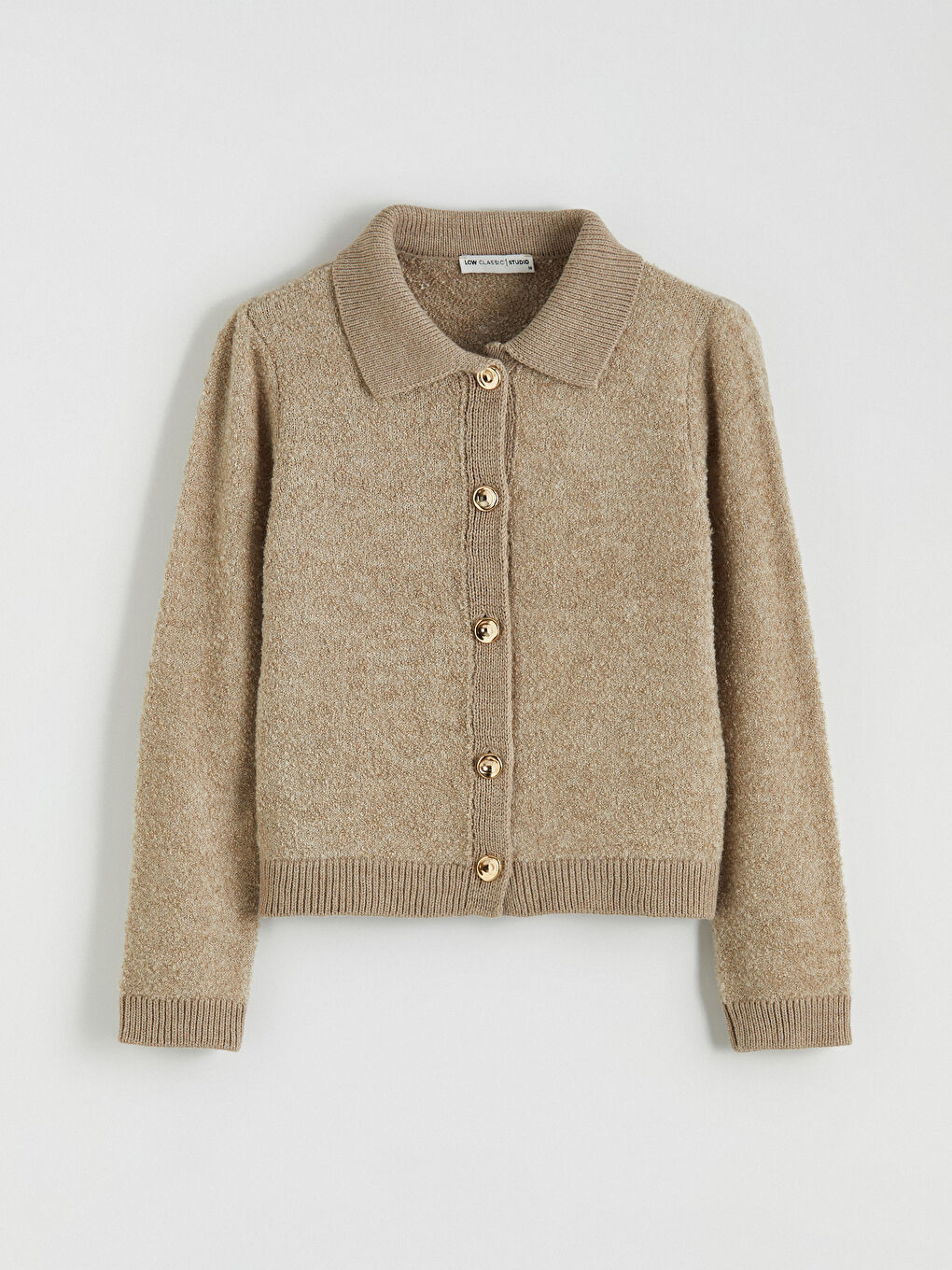 Collared Neck Women's Knitwear Cardigan-4