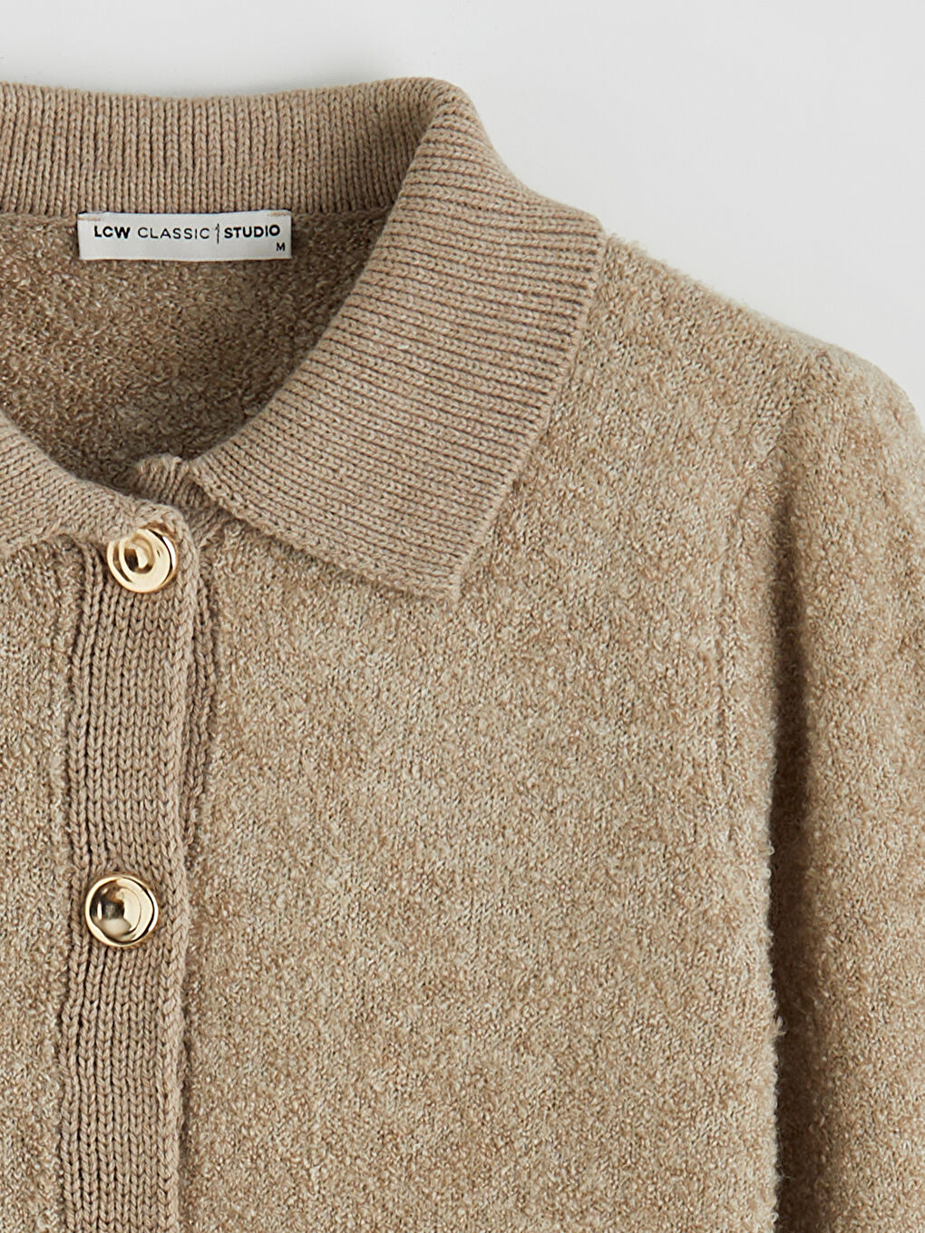 Collared Neck Women's Knitwear Cardigan-5