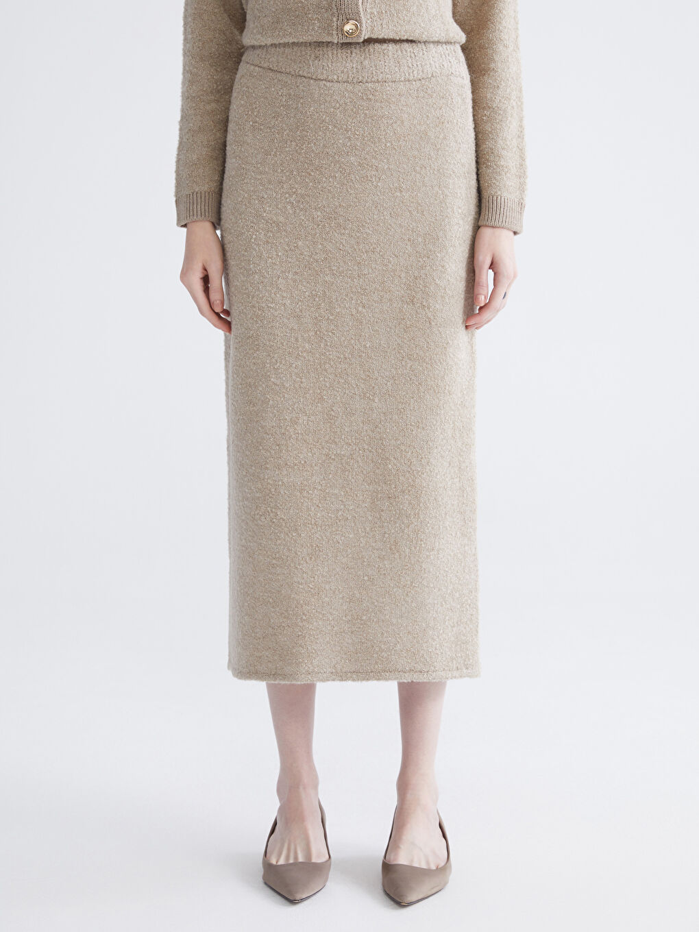 Elastic Waist Knitwear Skirt-1