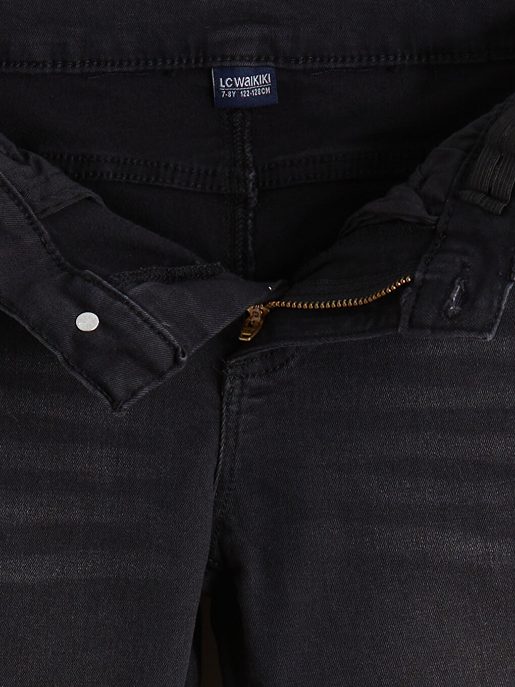 Siyah Slim Fit Erkek Çocuk Jean Pantolon-1