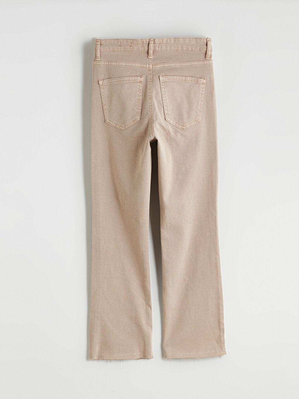 Kahverengi Crop Flare Kadın Jean Pantolon-5