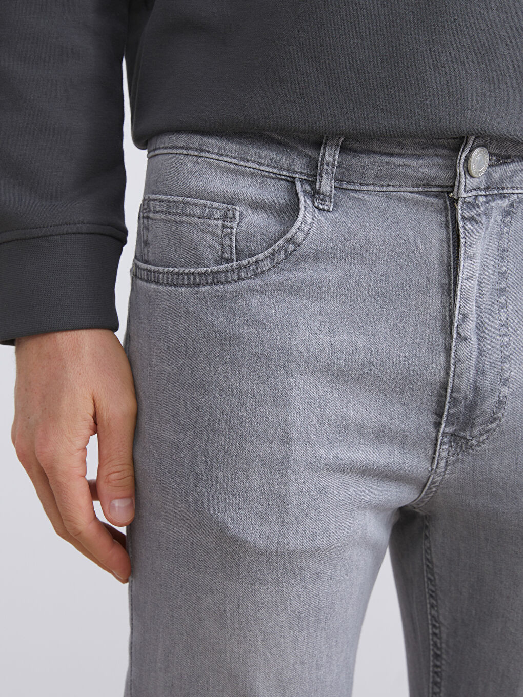 Gri 730 Havuç Kalıp Erkek Jean Pantolon-2