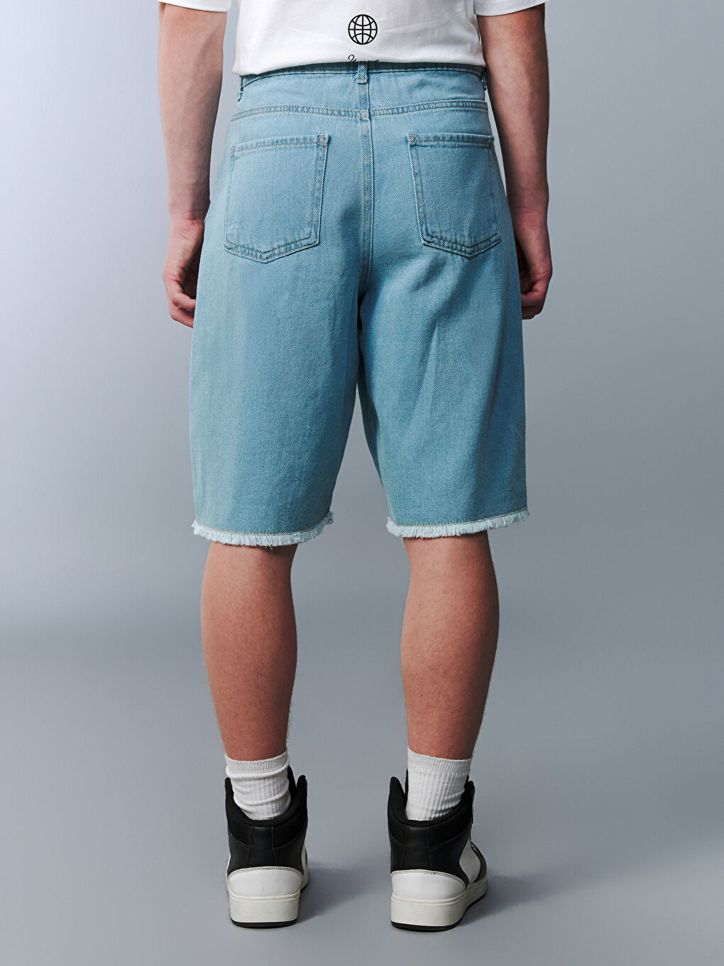 İndigo Genç Erkek Jean Bermuda-3