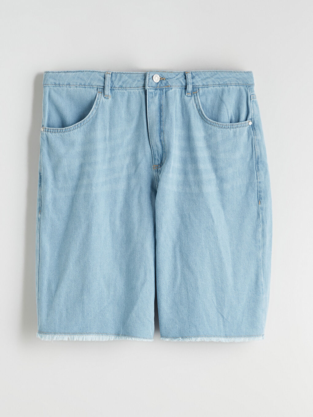 İndigo Genç Erkek Jean Bermuda-4