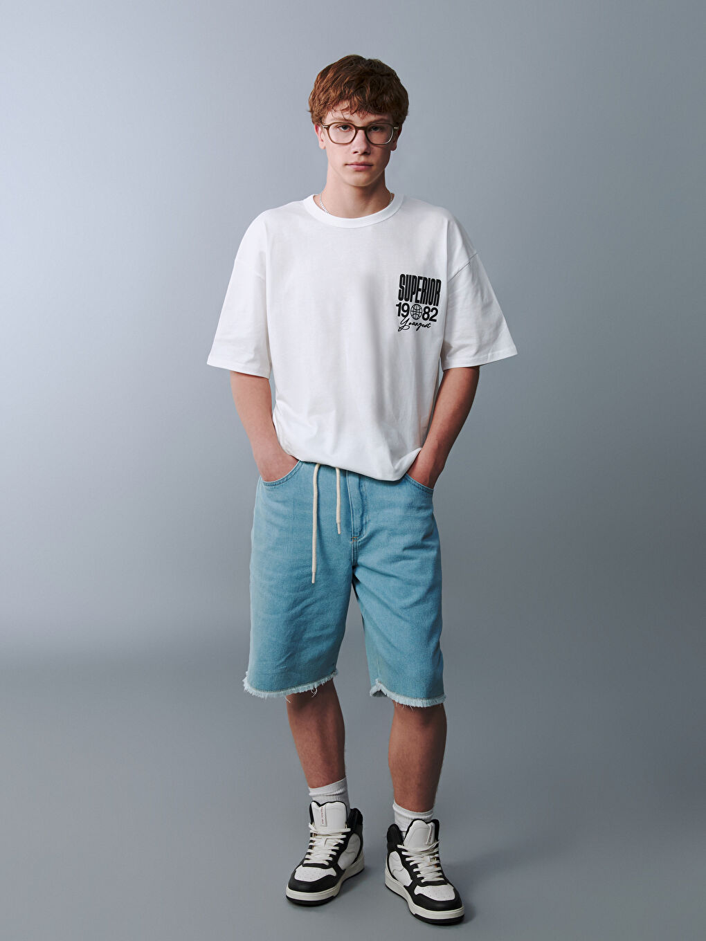 İndigo Genç Erkek Jean Bermuda