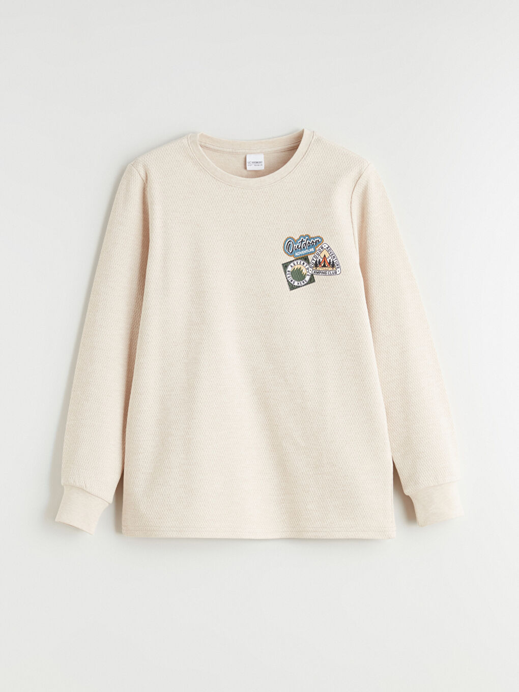 Bej Baskılı Erkek Çocuk Pijama Üst