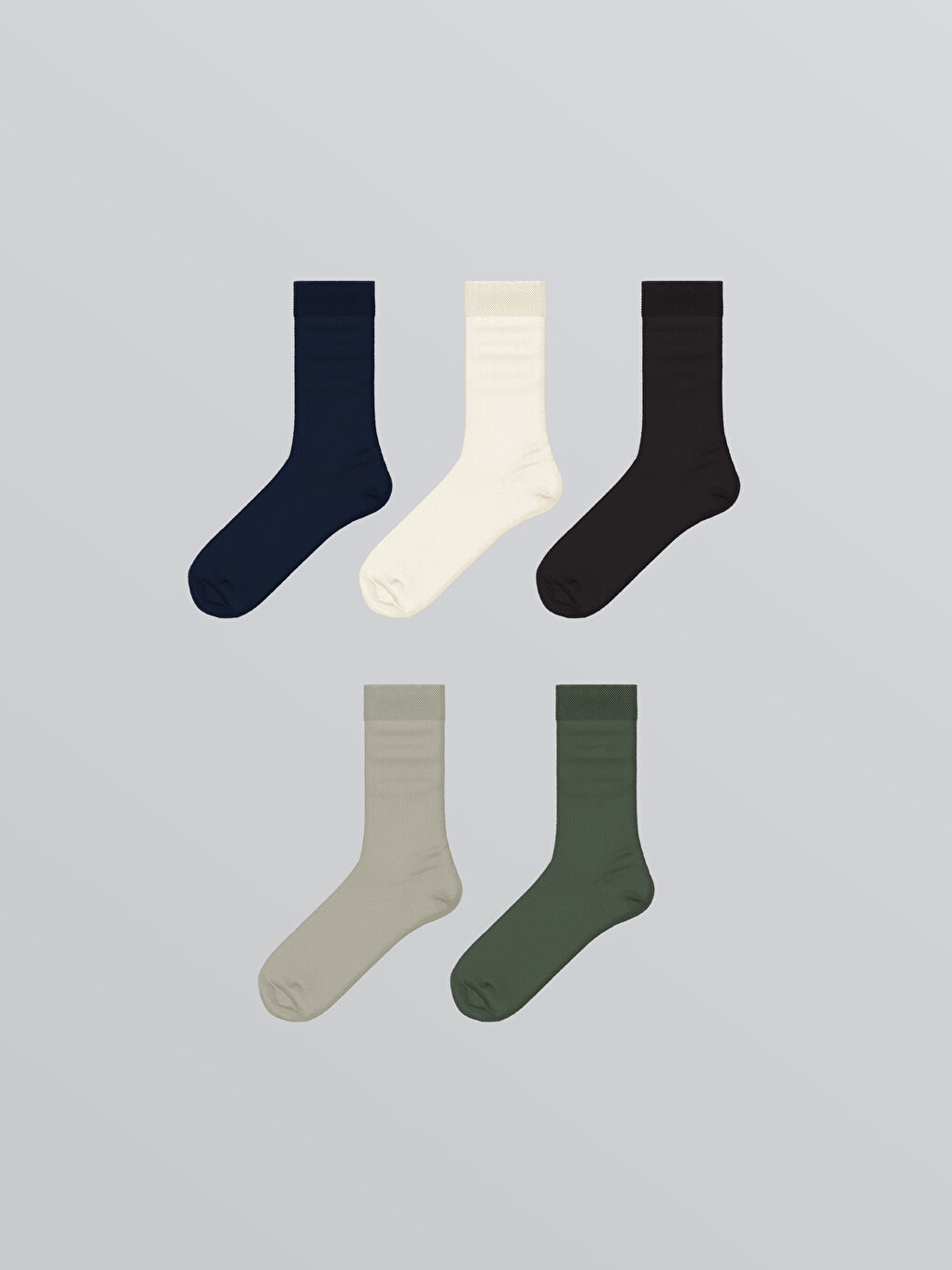 LCW ACCESSORIES Bamboo Men's Ankle Socks 5 Pack -W5K638Z8-HCS