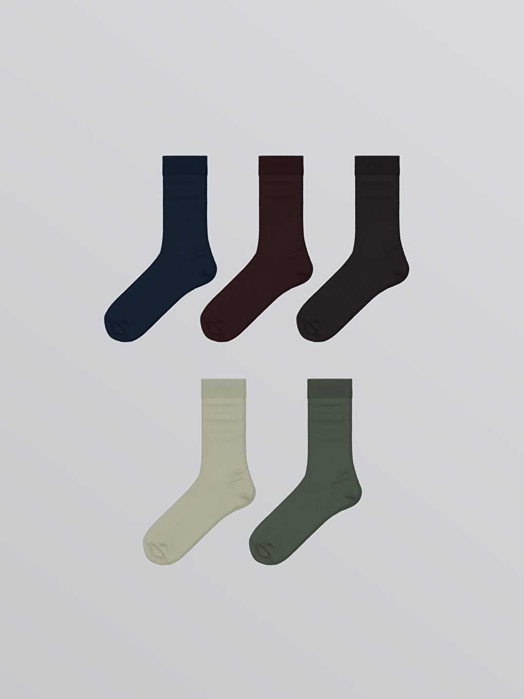LCW ACCESSORIES Bamboo Men's Ankle Socks 5 Pack -W5K638Z8-K00