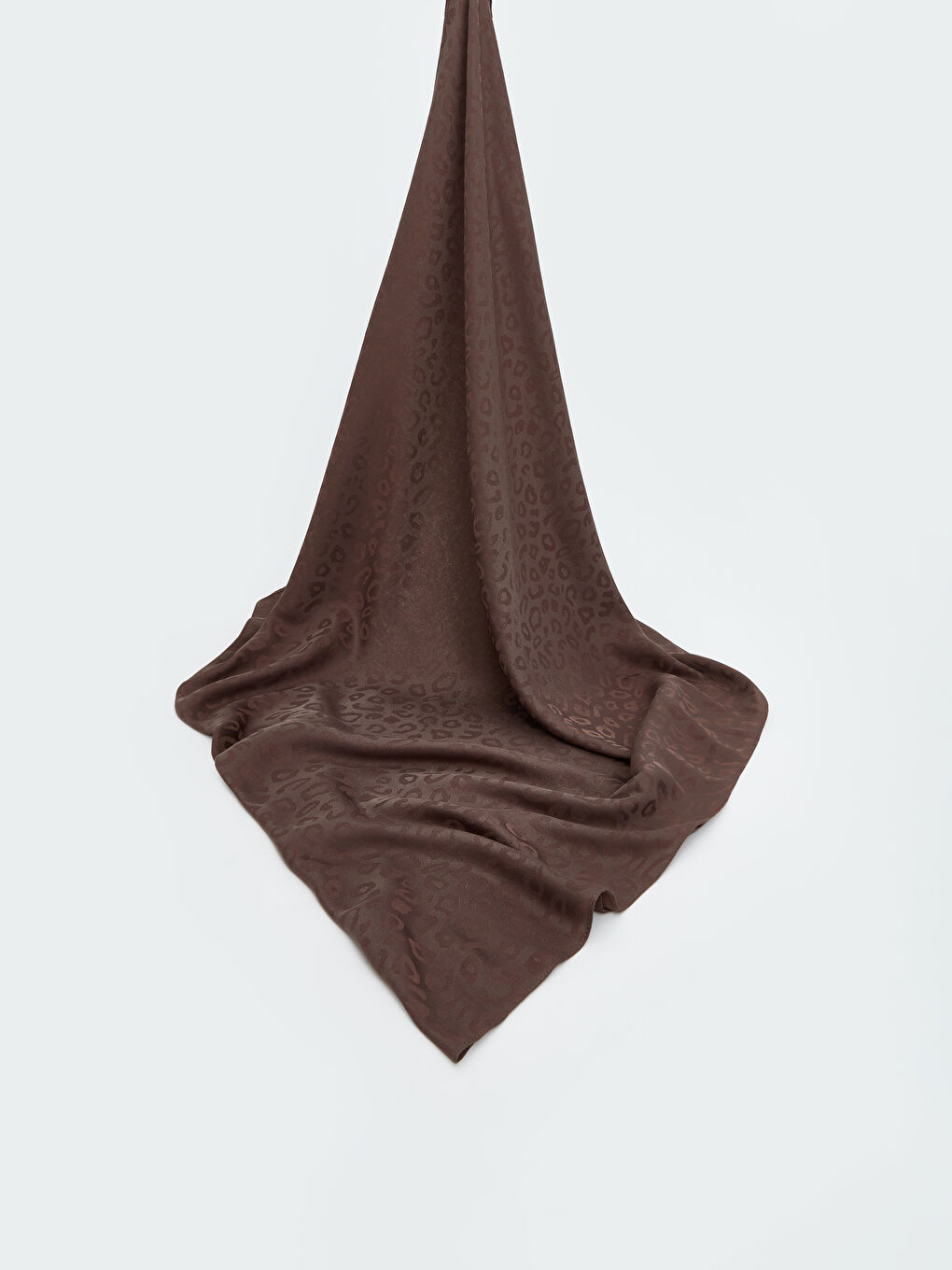 Kahverengi Desenli Kadın Vual Şal-1