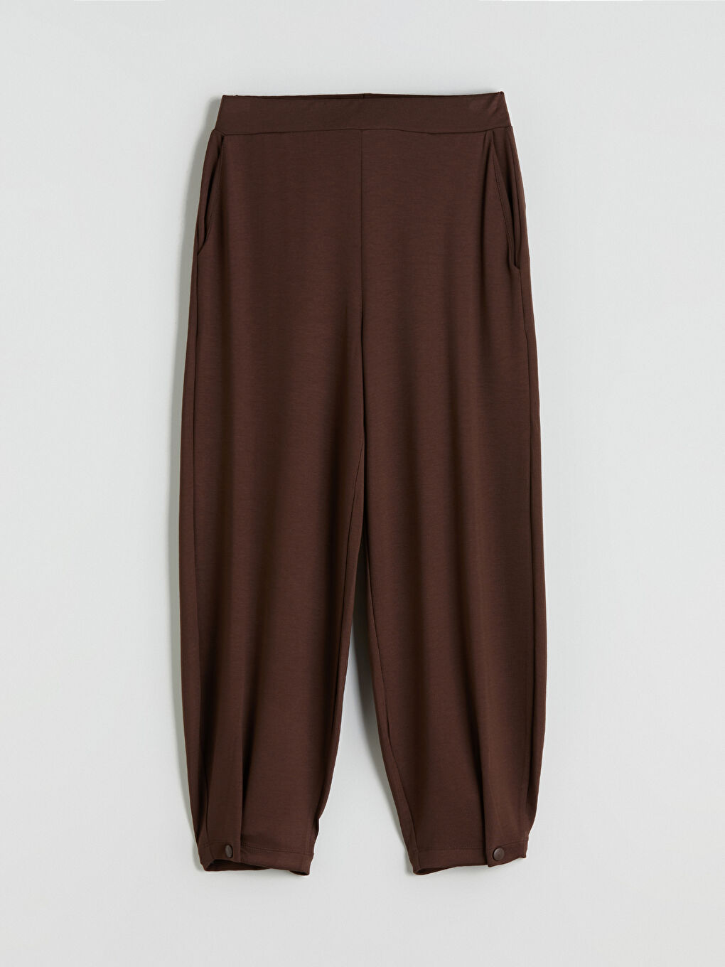 Kahverengi Beli Lastikli Kadın Eşofman Altı-4