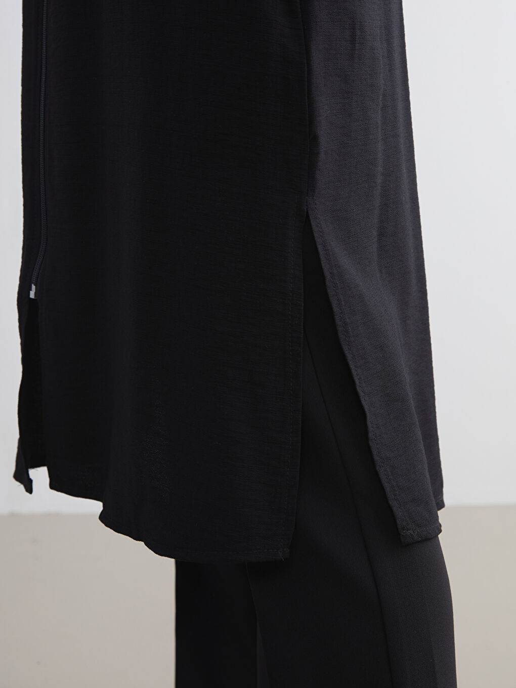 Siyah Bisiklet Yaka Elbise-2