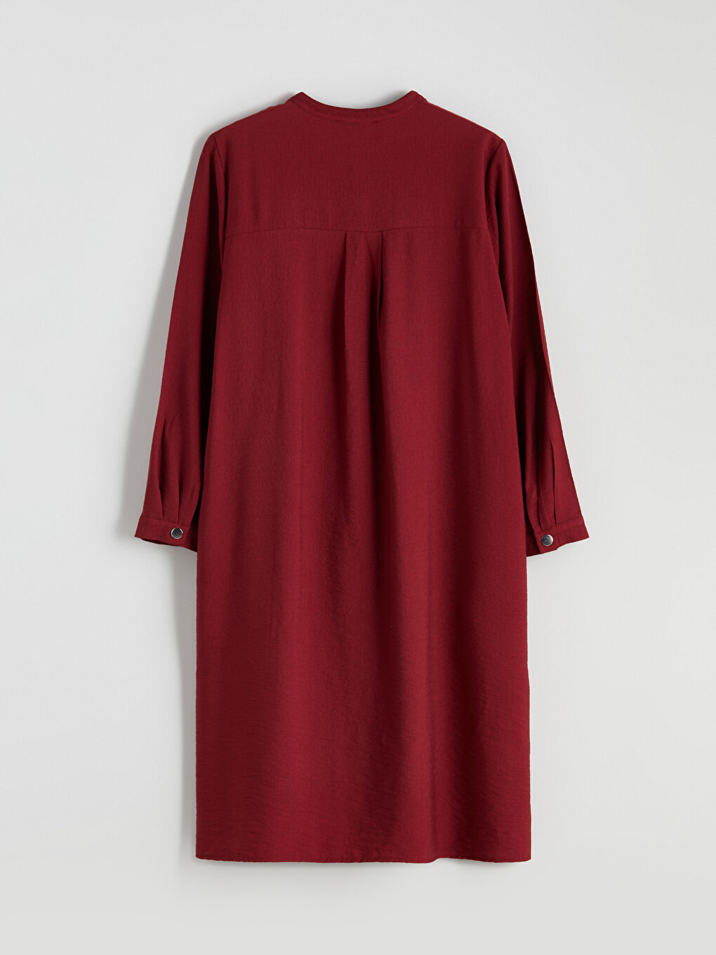 Bordo Bisiklet Yaka Elbise-5