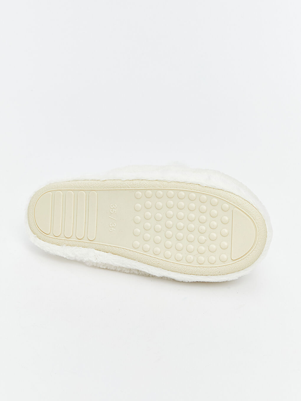 Ekru Hayvan Figürlü Pelüş Kız Çocuk Ev Terliği-3