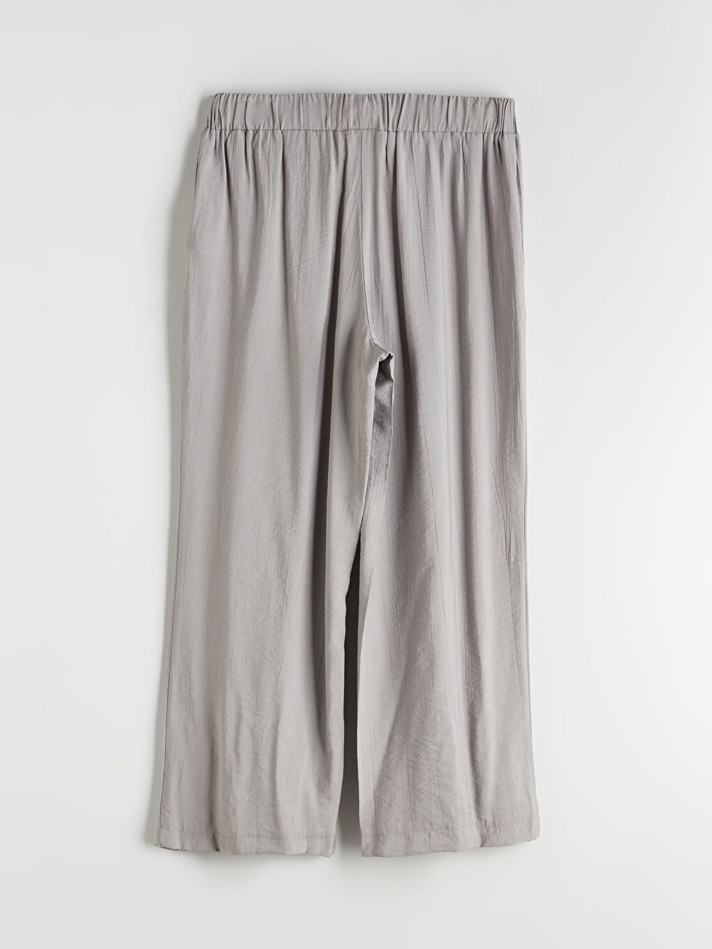 Gri Beli Lastikli Kadın Pantolon-7