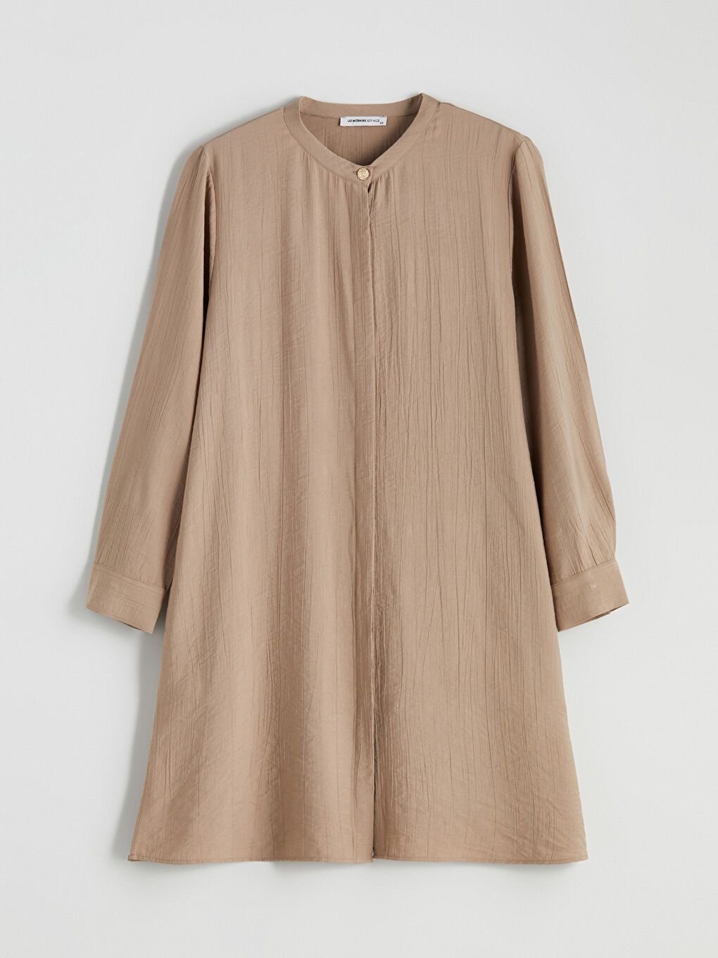 LCW Grace Grandad Collar Women's Shirt Tunic -W5K664Z8-GXJ