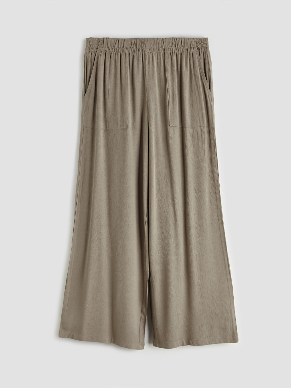 Kahverengi Beli Lastikli Dokulu Kadın Pantolon-7