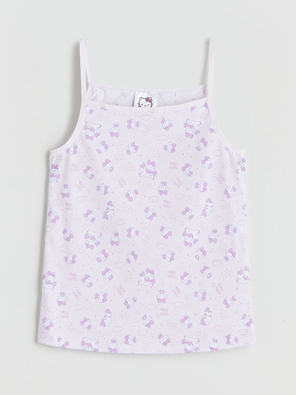 Lila Kare Yaka Hello Kitty Baskılı Kız Çocuk Atlet 2'li-2