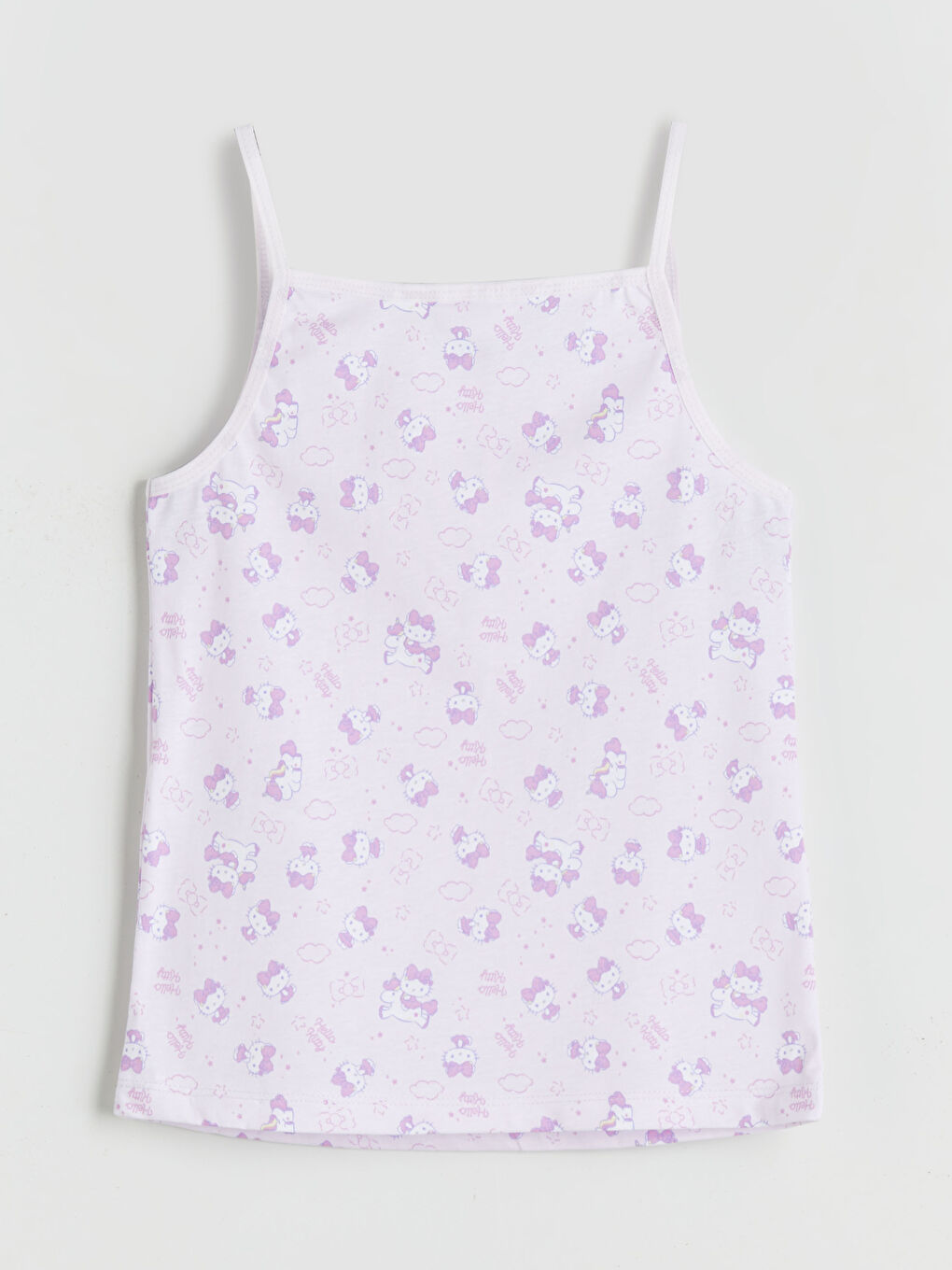 Lila Kare Yaka Hello Kitty Baskılı Kız Çocuk Atlet 2'li-3