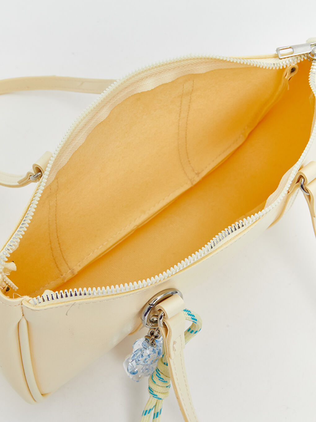 Sarı Deri Görünümlü Kadın Kol Çantası-5