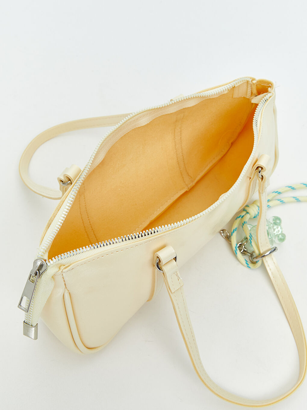 Sarı Deri Görünümlü Kadın Kol Çantası-6