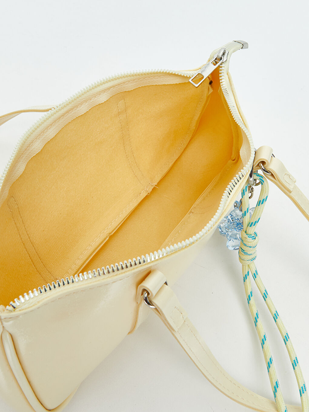 Sarı Deri Görünümlü Kadın Kol Çantası-10